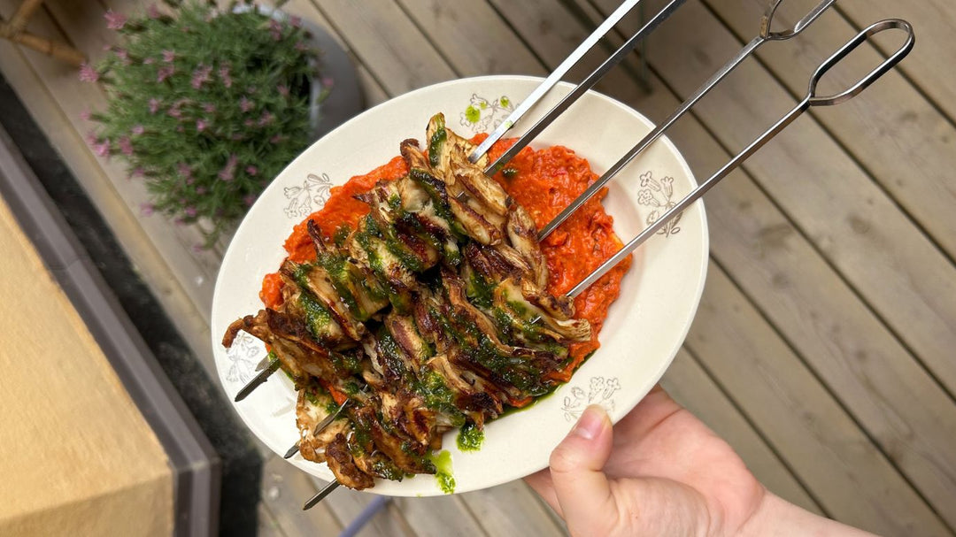 Grillad ostronskivling med romanescosås