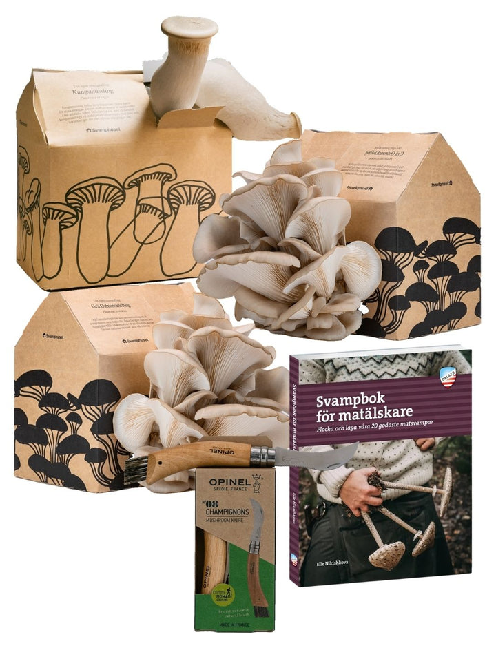 Odla & laga - Svamphus-kit, svampkniv, receptbok