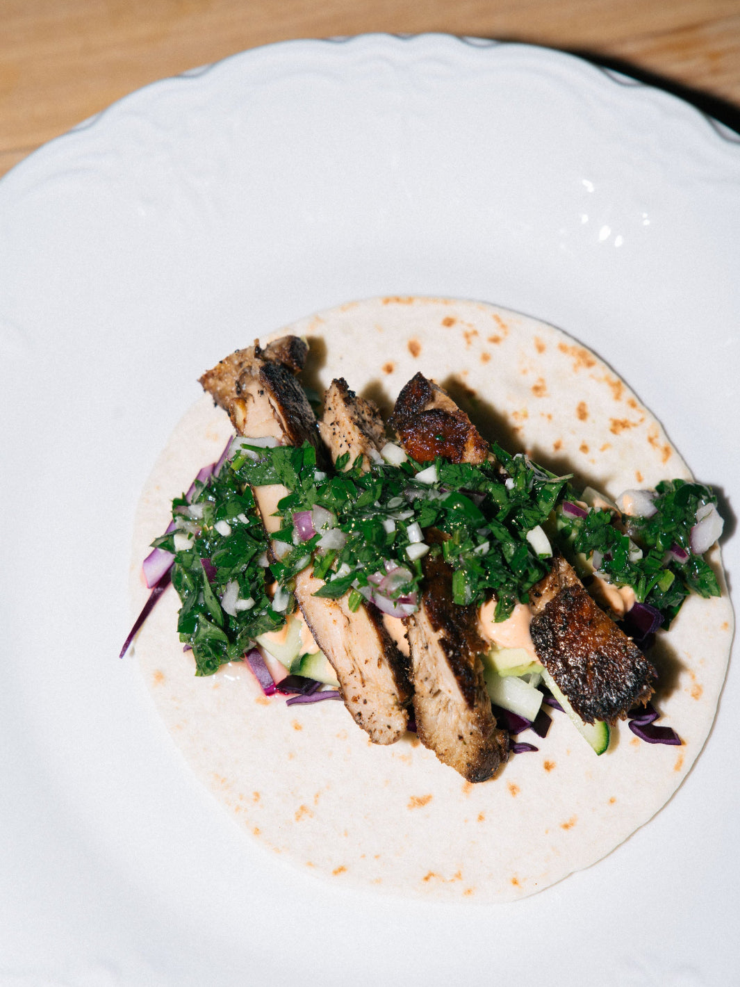 lions mane tacos med koriander lök och syra